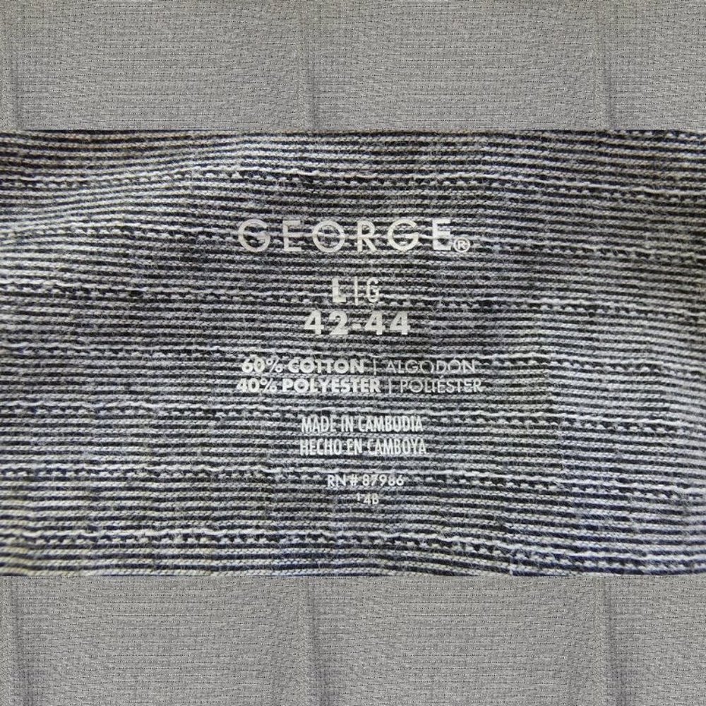 George Men's Black White Polo Shirt Large 42-44 - Picture 5 of 5